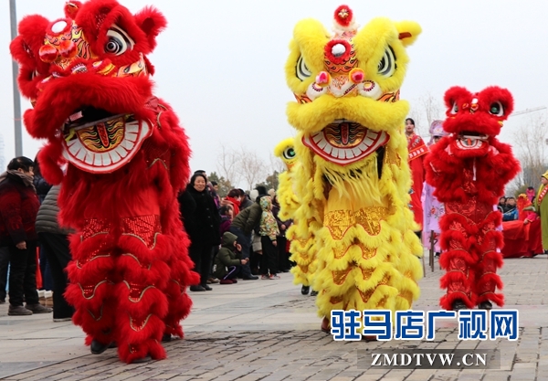 舞龍、耍獅、扭秧歌 駐馬店民間藝術展演吸引數千市民圍觀