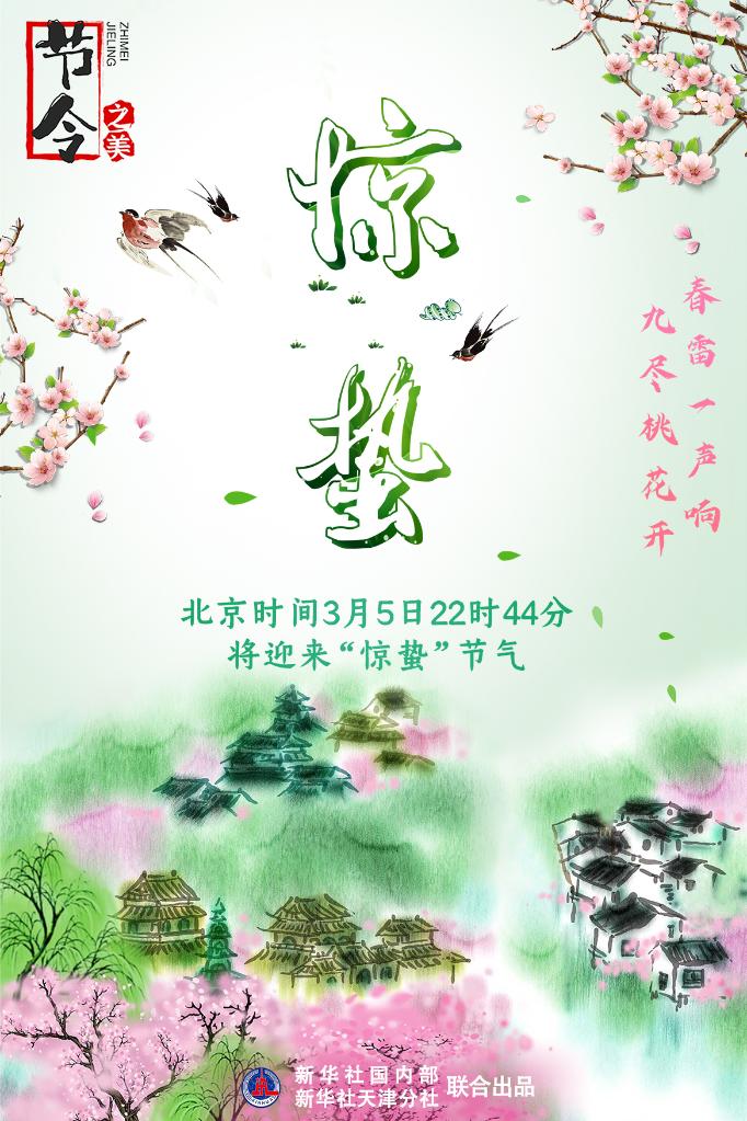 3月5日22時(shí)44分“驚蟄”：春雷一聲響，九盡桃花開