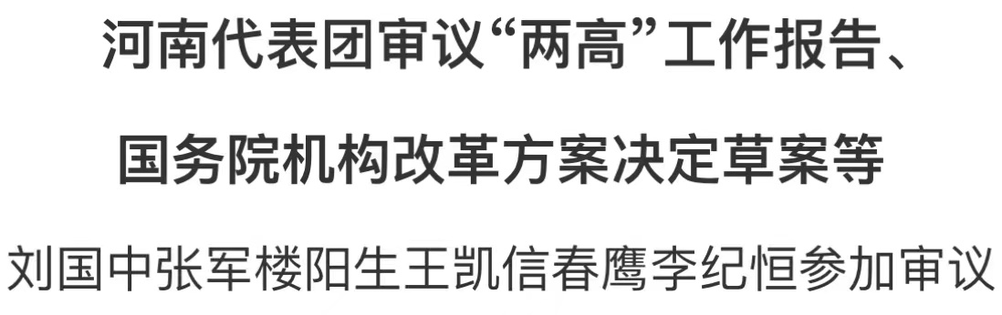 河南代表團(tuán)審議“兩高”工作報告、國務(wù)院機(jī)構(gòu)改革方案決定草案等