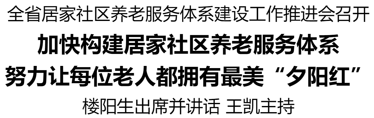 河南省居家社區(qū)養(yǎng)老服務體系建設工作推進會召開