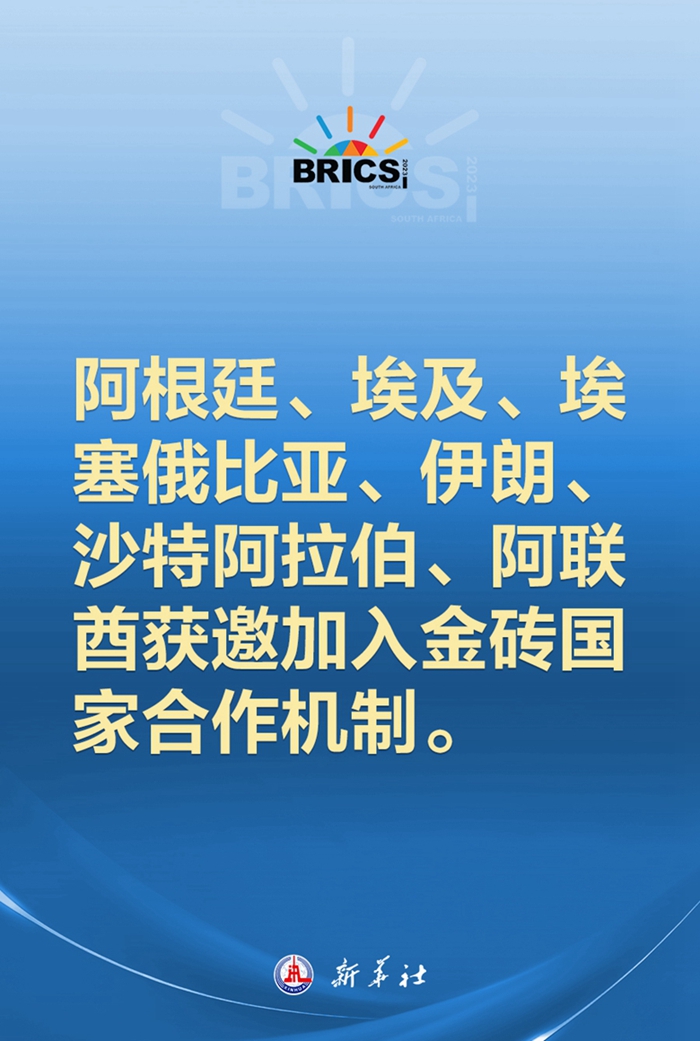 阿根廷、埃及、埃塞俄比亞、伊朗、沙特阿拉伯、阿聯(lián)酋獲邀加入金磚國家合作機制