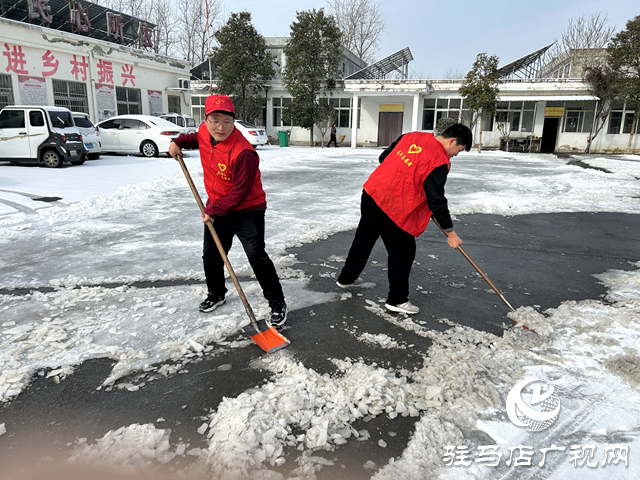 新蔡縣頓崗鄉(xiāng)團委開展學雷鋒做好事掃雪除冰志愿服務活動